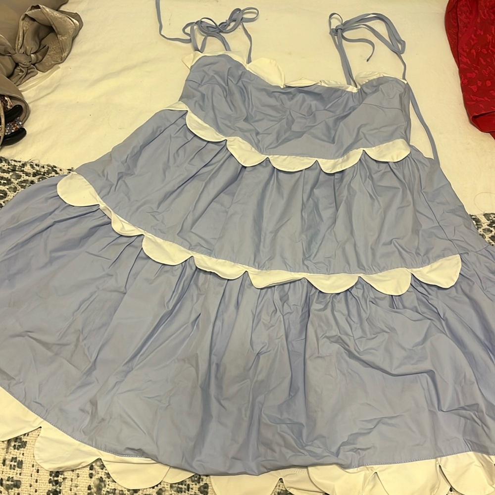 Light blue ruffle dress